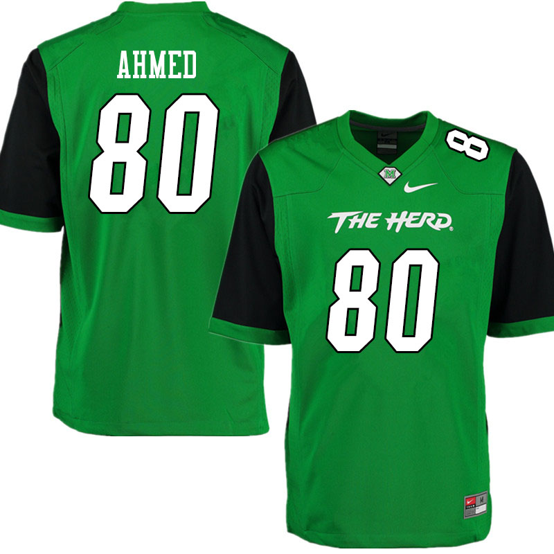 Men #80 Shadeed Ahmed Marshall Thundering Herd College Football Jerseys Sale-Gren - Click Image to Close